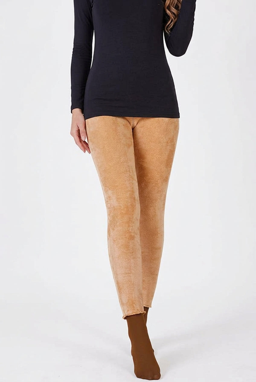 Winter warm fleece tights hosiery with sculpting butt tight