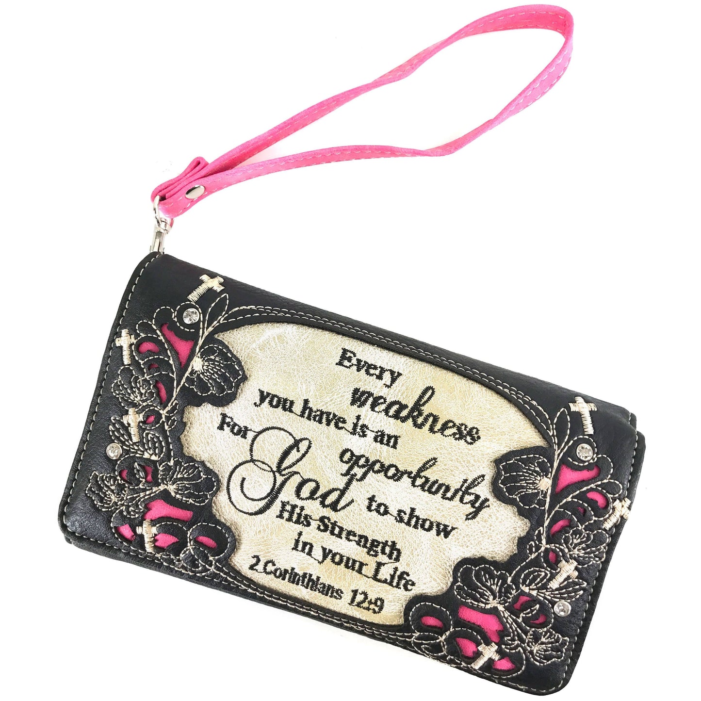 Bible Verse 2 Corinthians Western Women's Wallet: Pink
