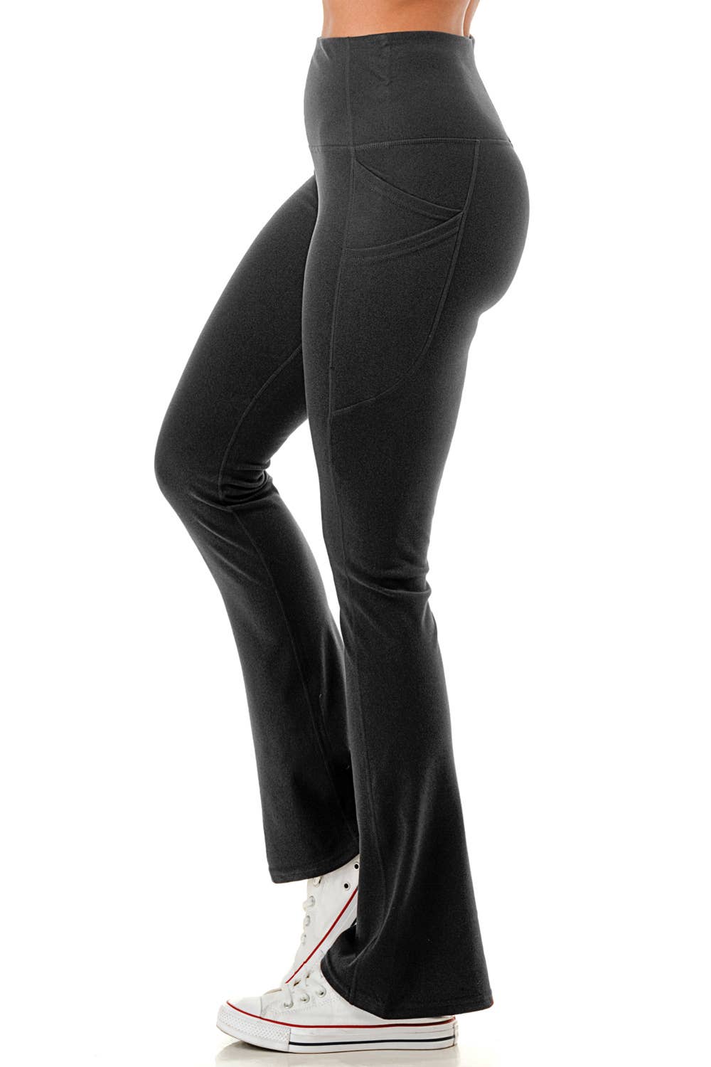 Buttery soft flare casual legging pants: Black