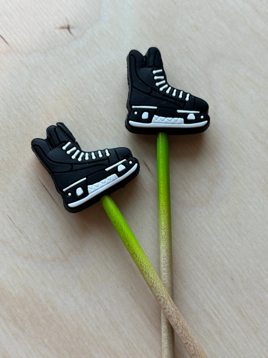 Knitting Needle Stoppers - Hockey Skate Ice Sports