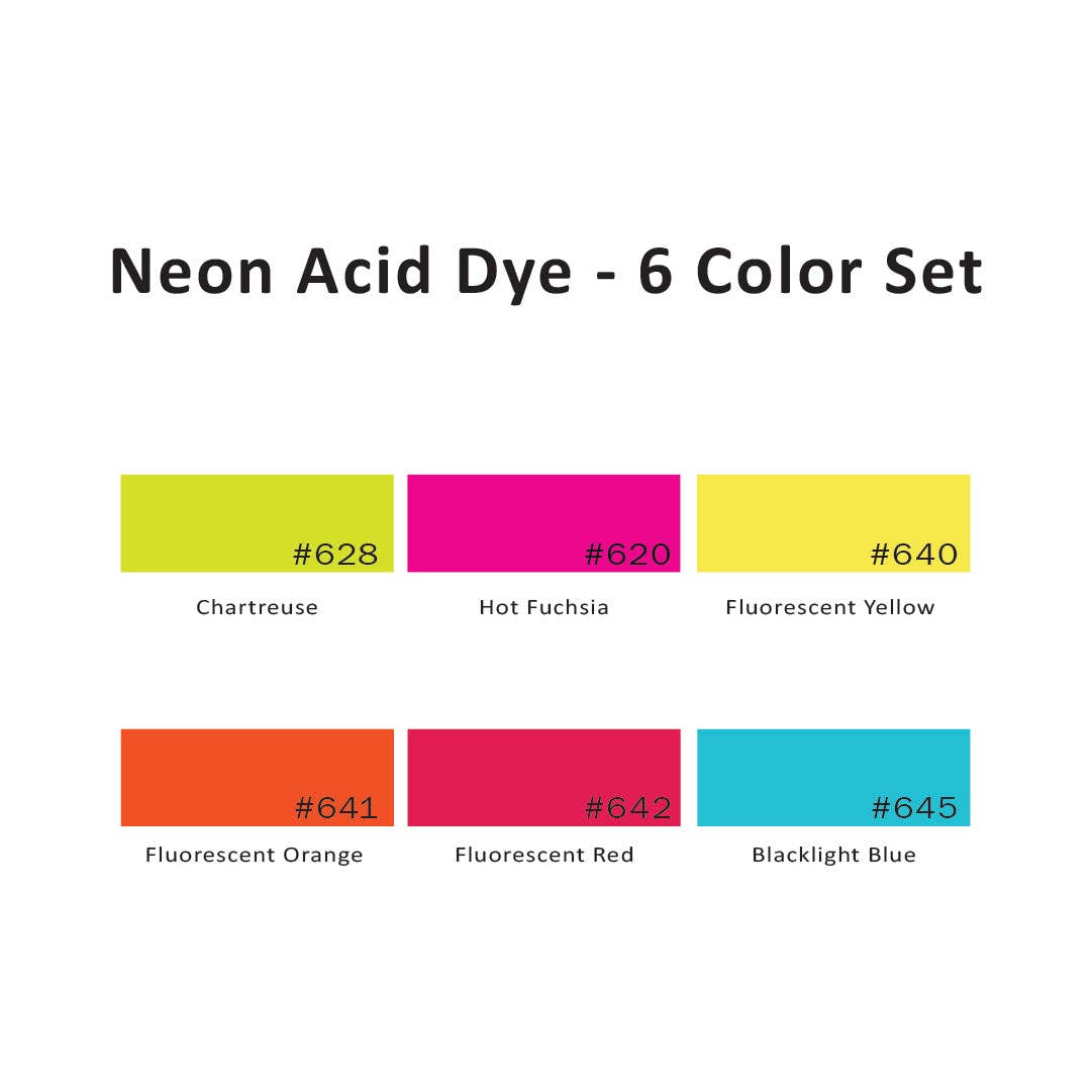 Jacquard Neon Acid Dye - 6 Color Set, 1/2 Oz