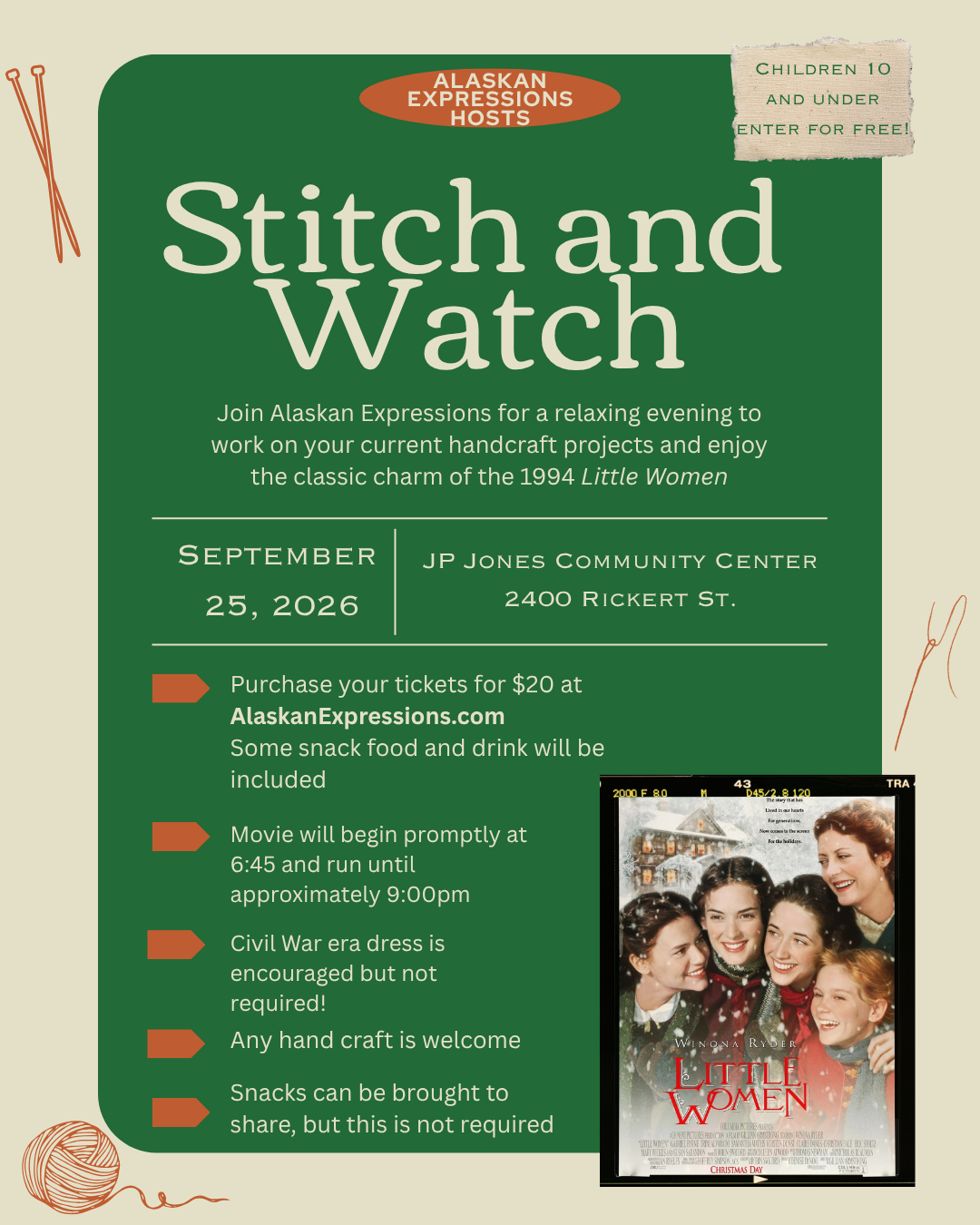 Stitch and Watch Tickets