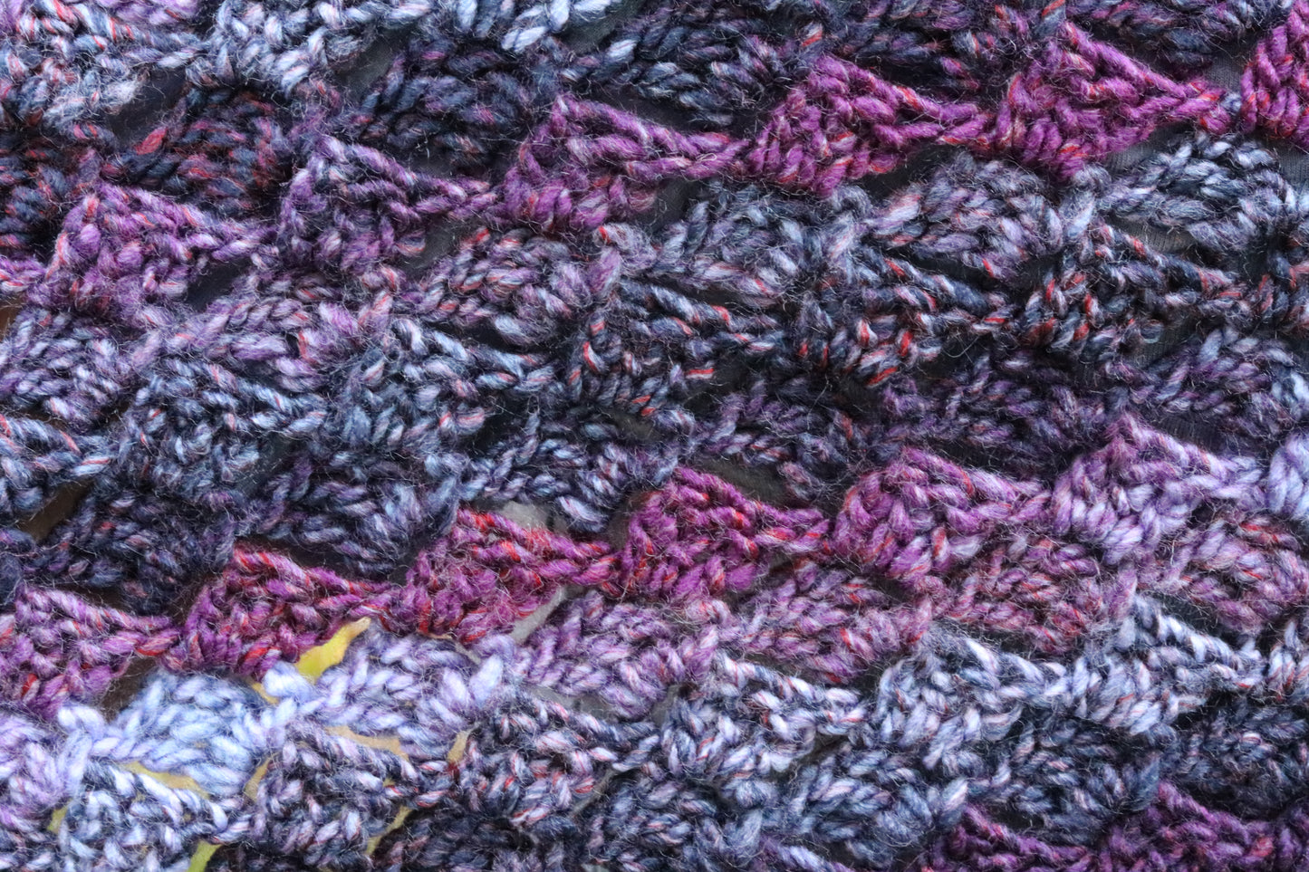 Crochet Triangle Shawl (Blue and Purple)