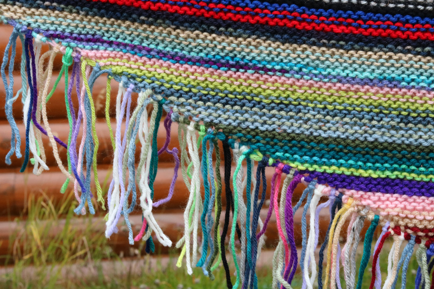 Knit Triangle Shawl (Multicolor)