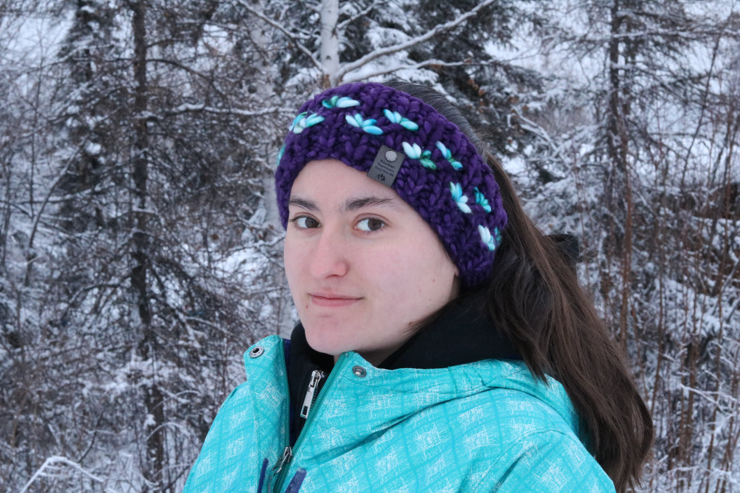 Purple & Blue Lotus Headband (Merino Wool)