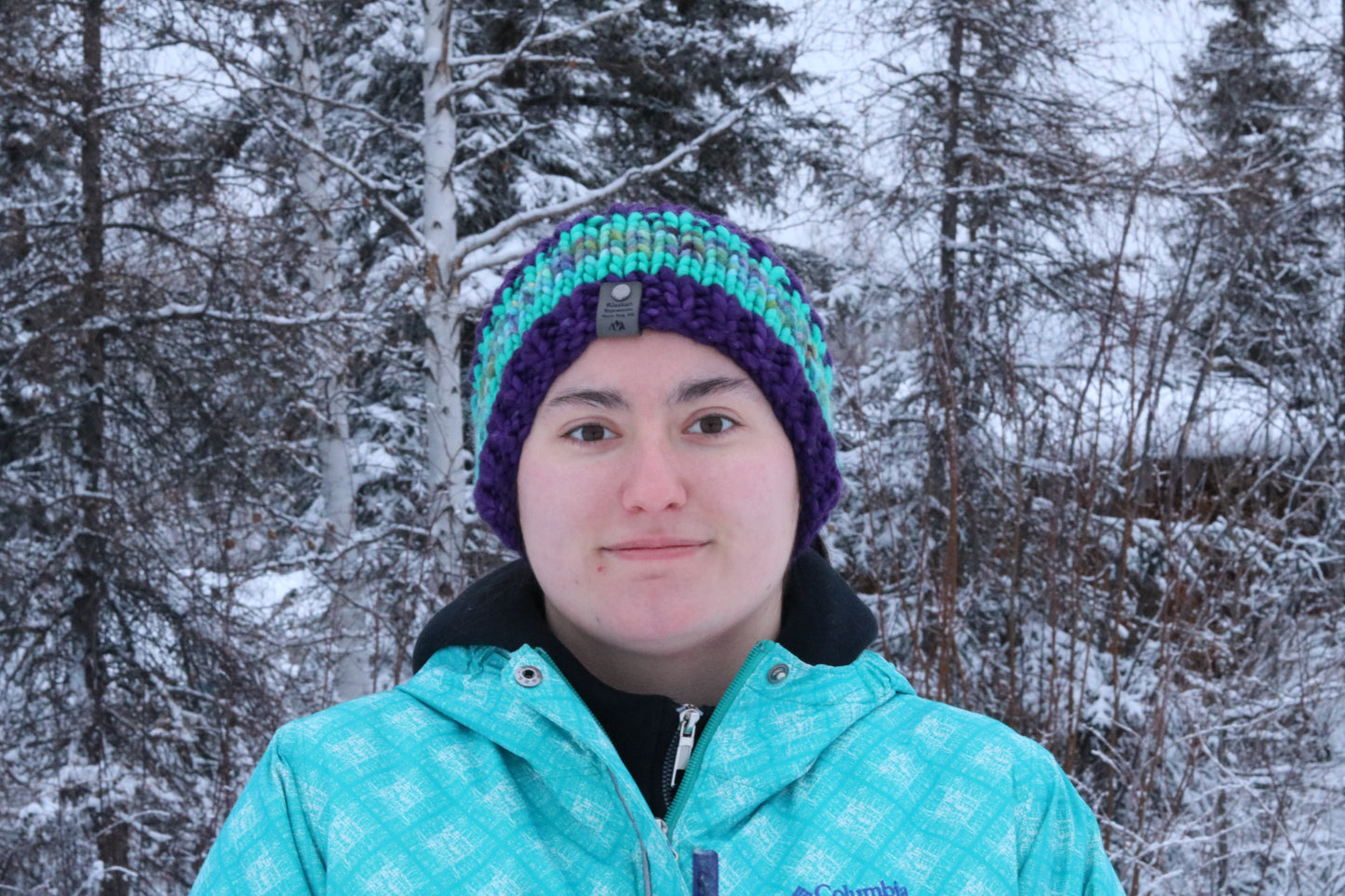 Purple & Blue Striped Headband (Merino Wool)