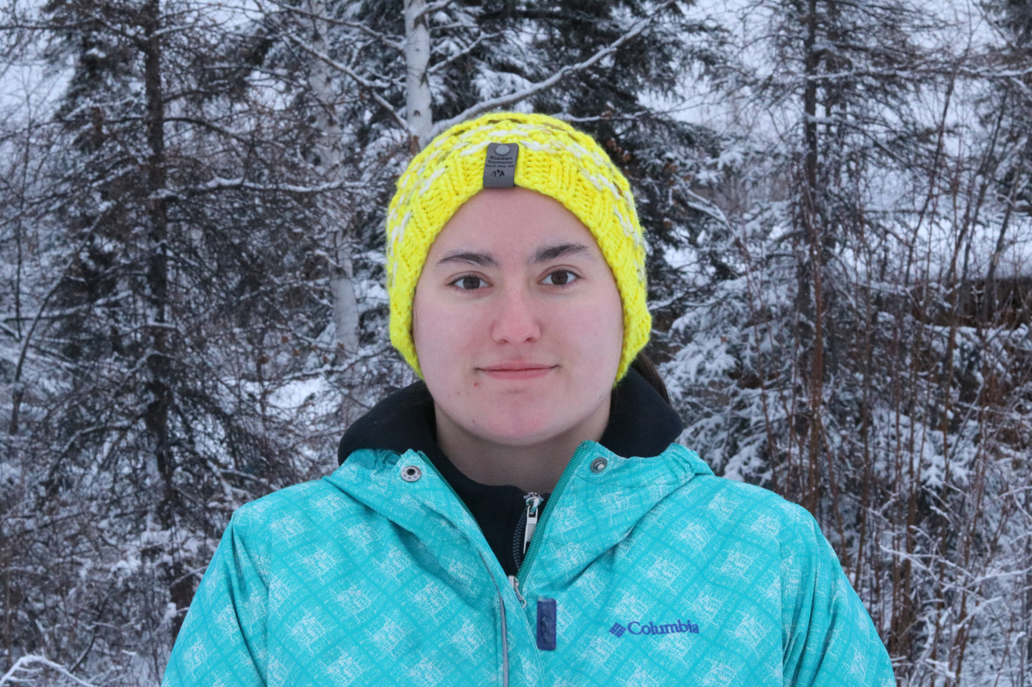 Neon Yellow Multi-Colored Lotus Headband (Merino Wool)