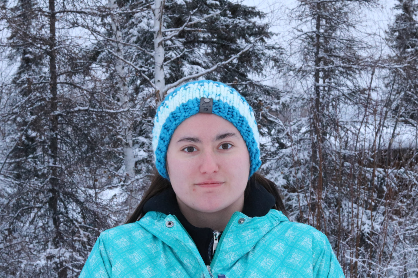Blue & White Merino Wool Headband