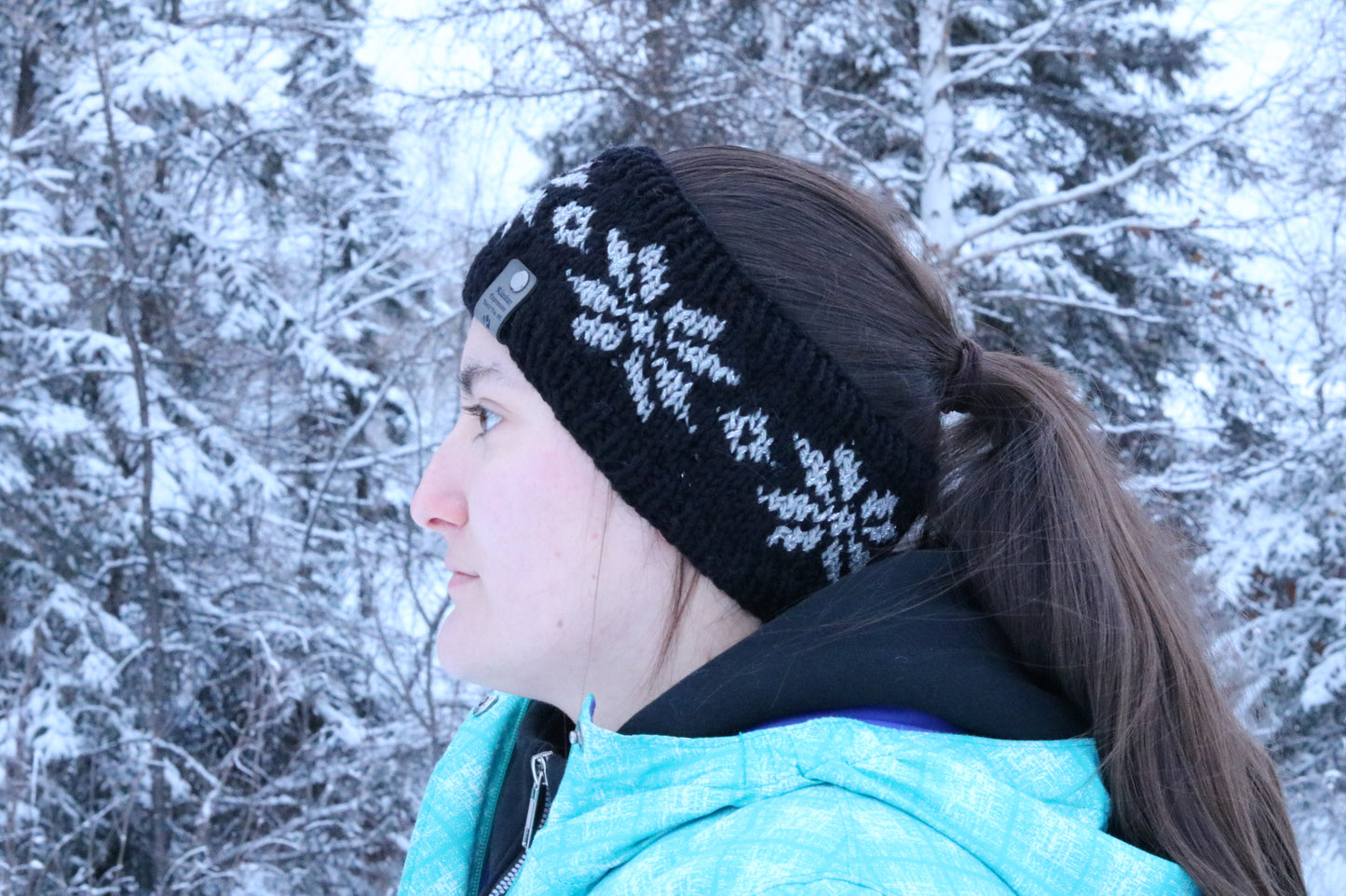 Alyeska Snowflake Headband (Black & Silver)