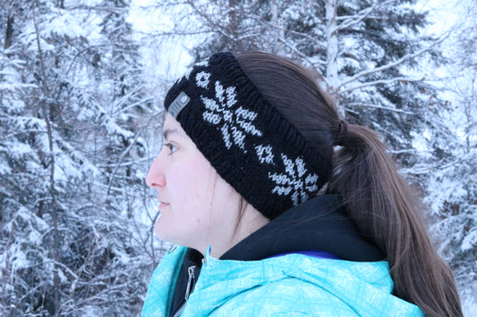 Alyeska Snowflake Headband (Black & Silver)