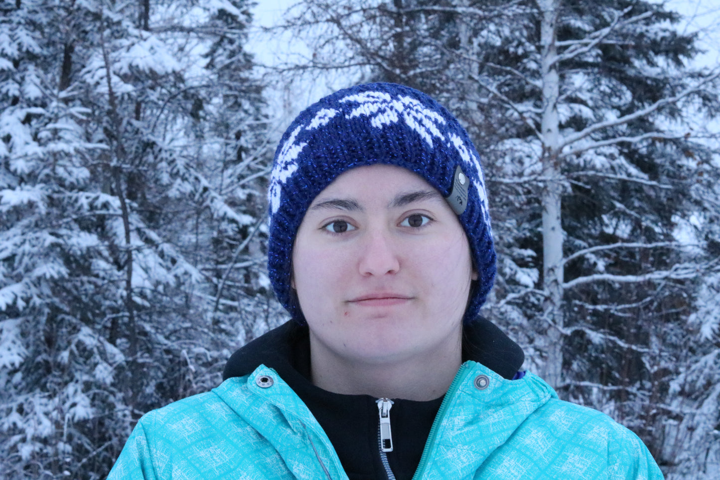 Alyeska Snowflake Headband (Dark Blue & White)