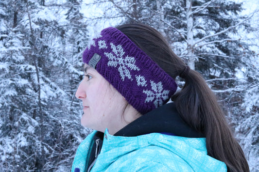 Alyeska Snowflake Headband (Dark Purple & Silver)