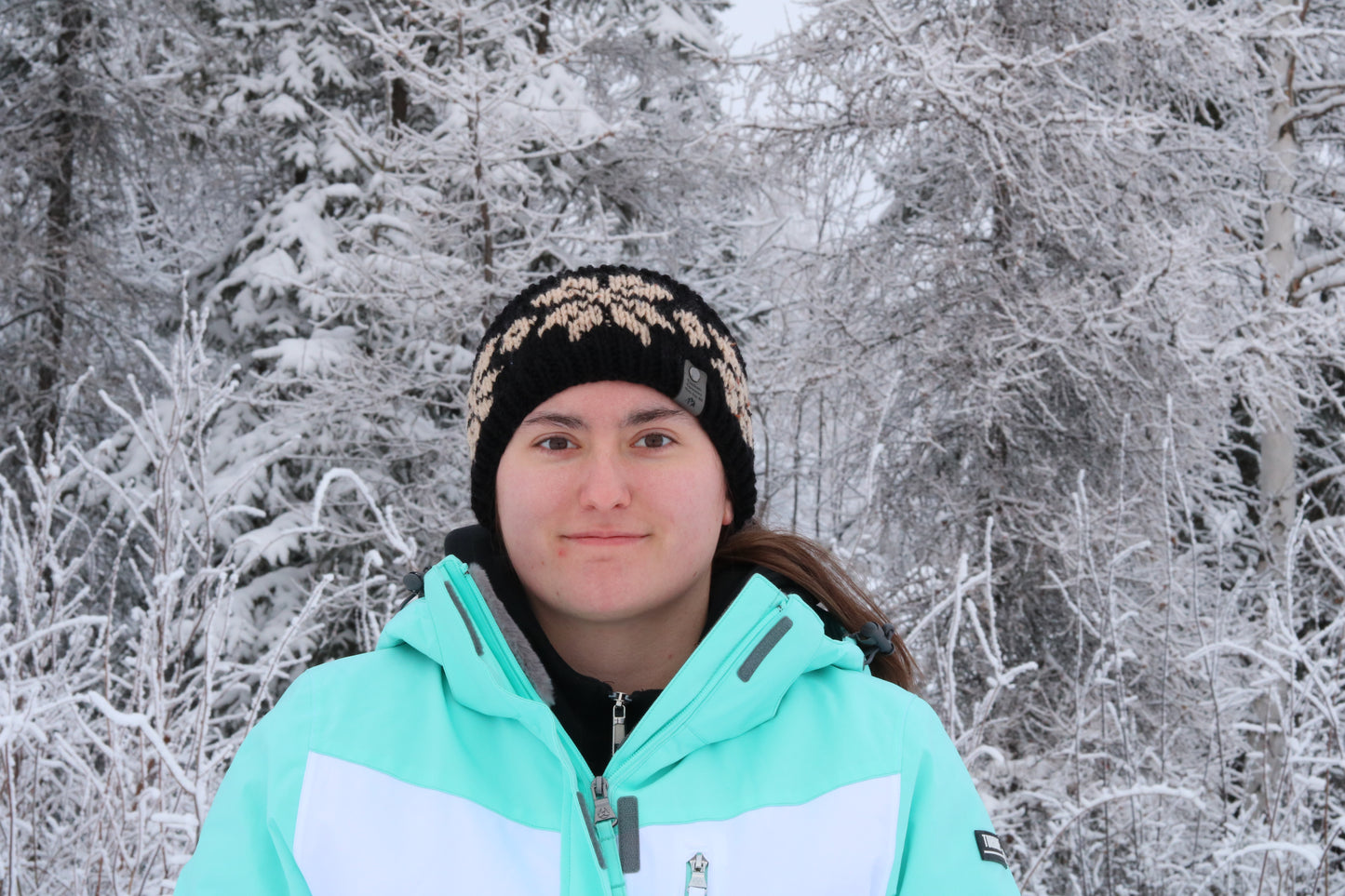 Alyeska Snowflake Headband (Black & Tan)