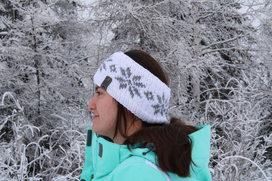 Alyeska Snowflake Headband (White & Silver)