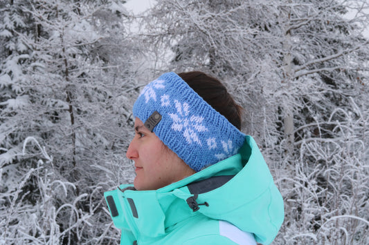 Alyeska Snowflake Headband (Blue & White)