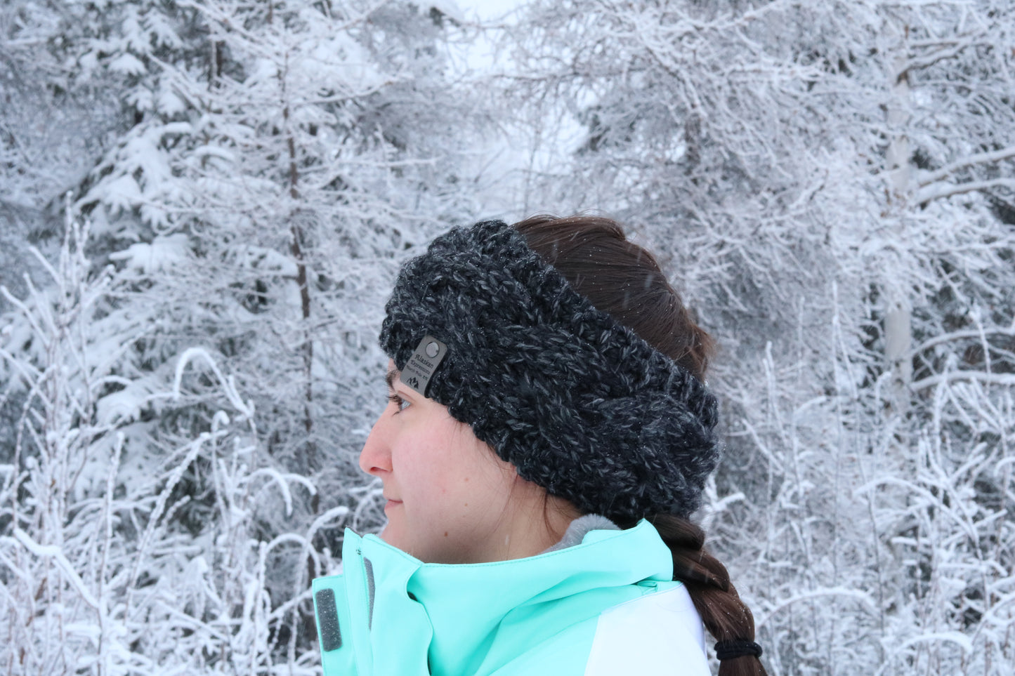 Chunky Knit Braided Cable Headband (Black & Gray options)