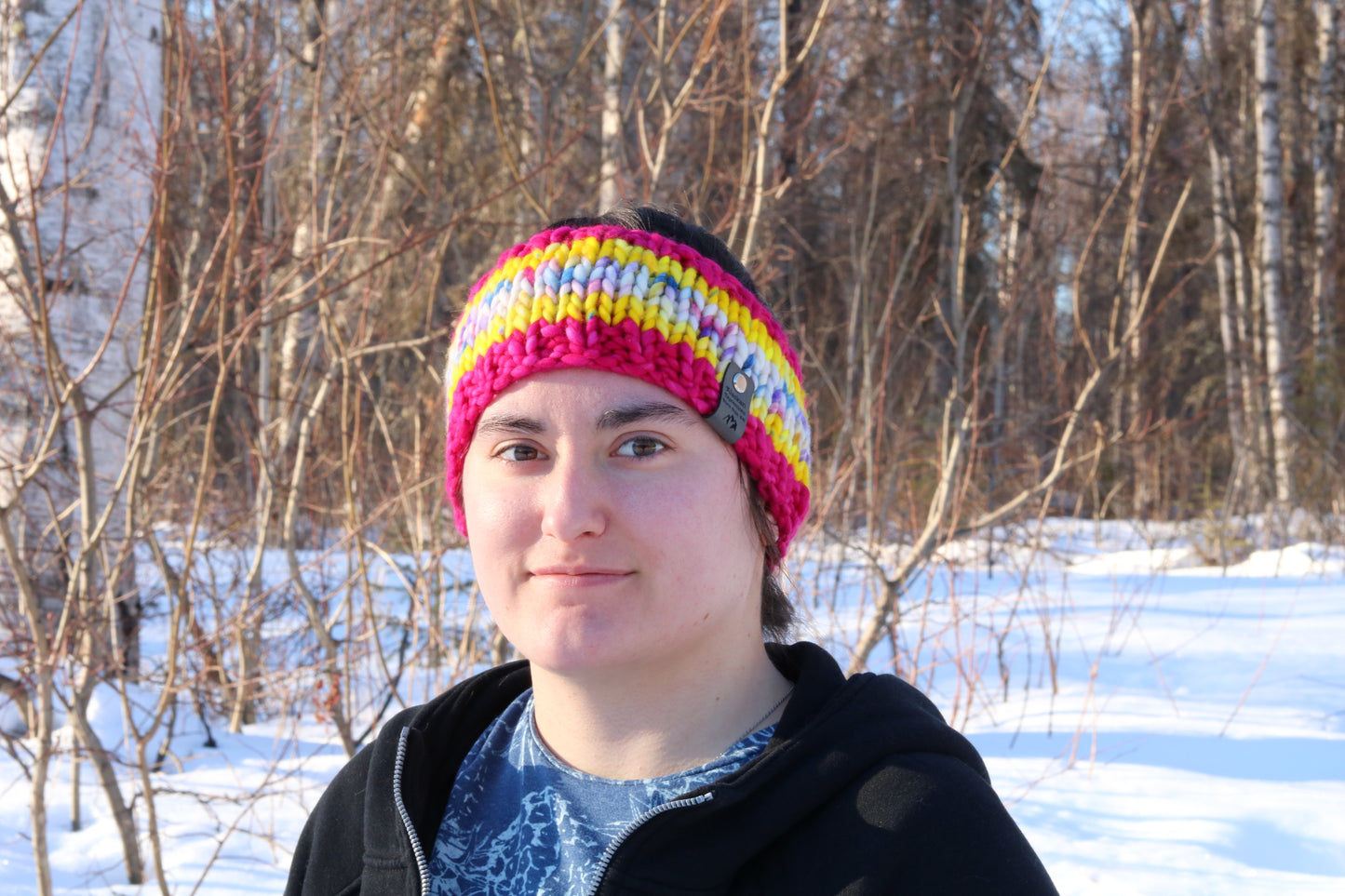 Pink & Yellow Headband (Merino Wool)