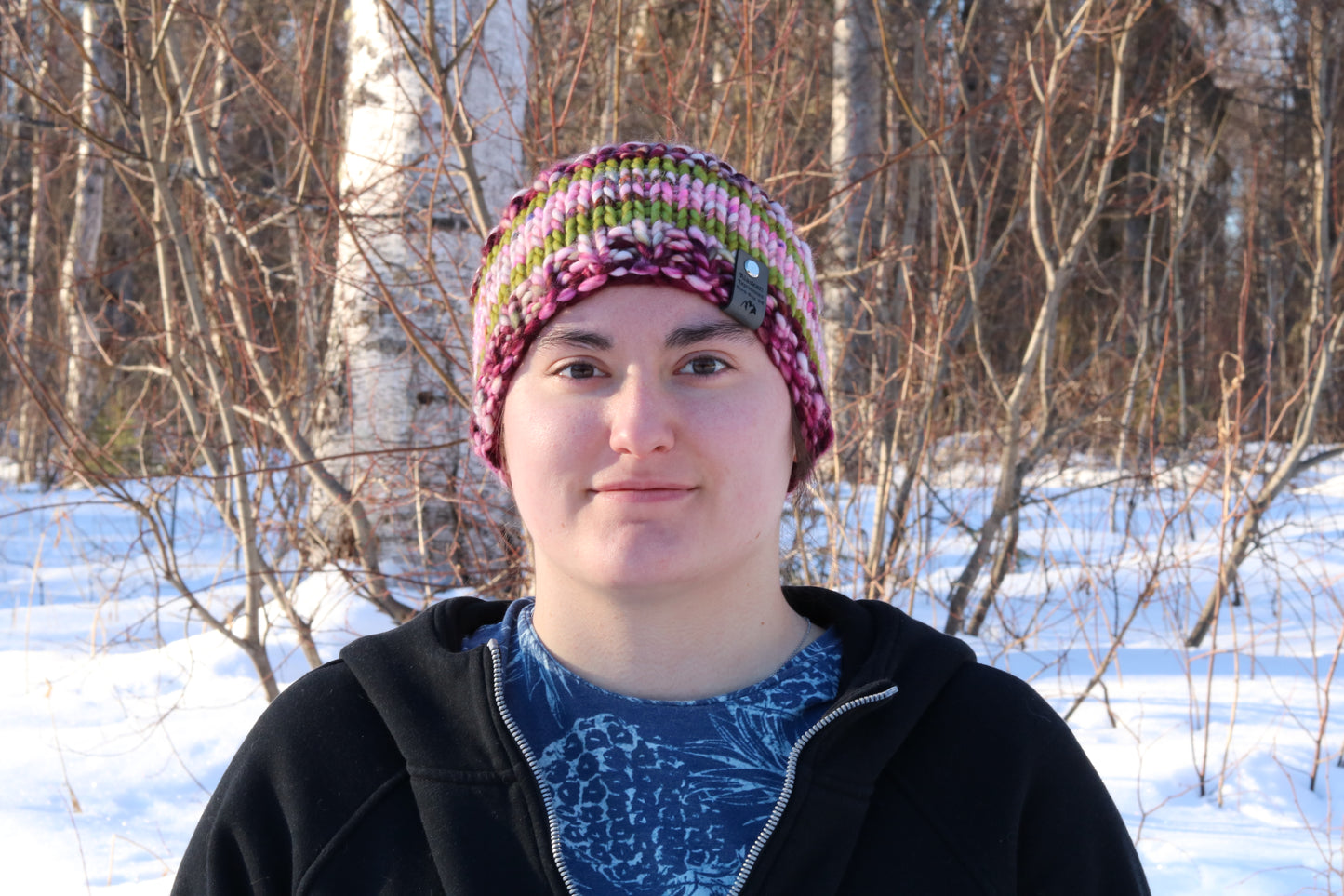 Green & Pink Headband (Merino Wool)