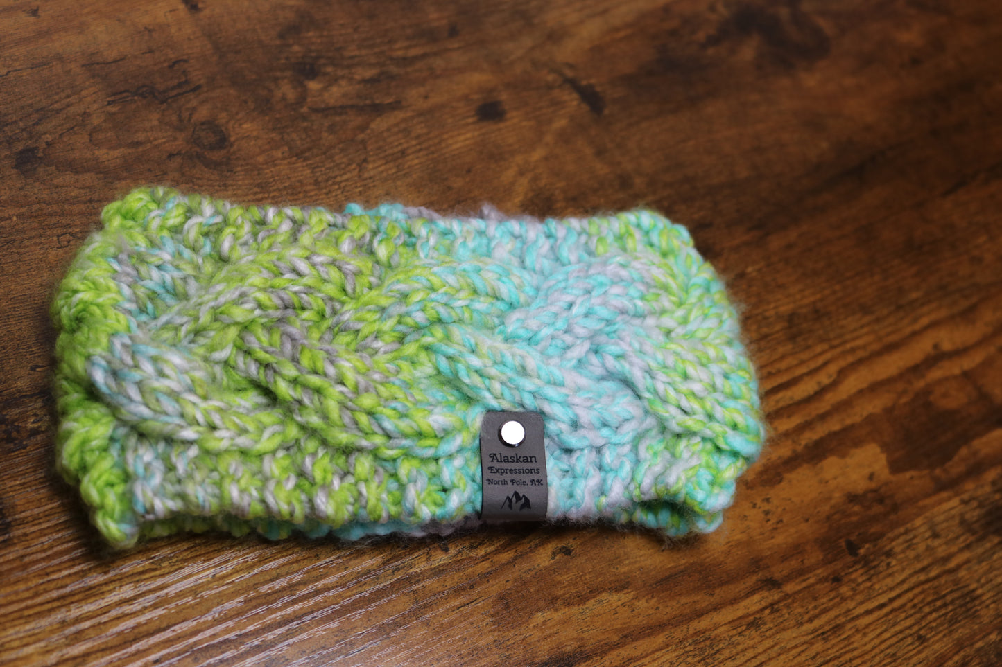 Green & Blue Cable Braid Headband