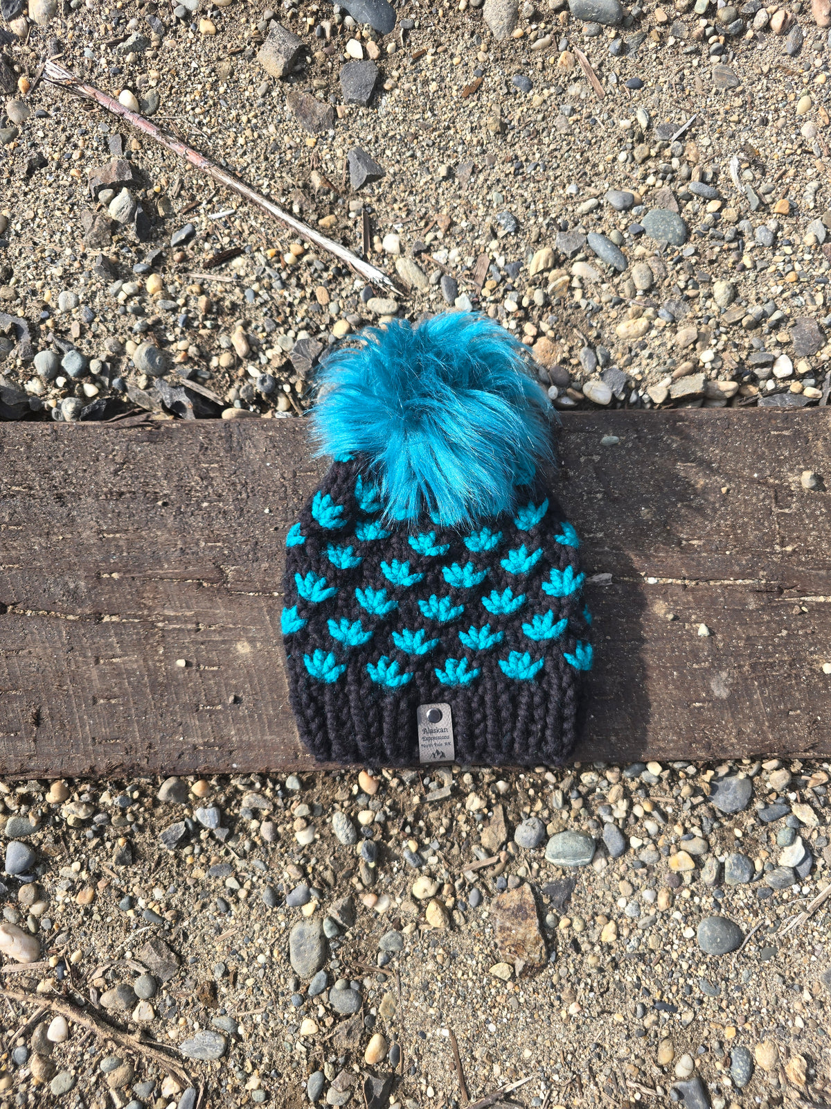 Teal & Black Baby + Toddler Lotus Hats