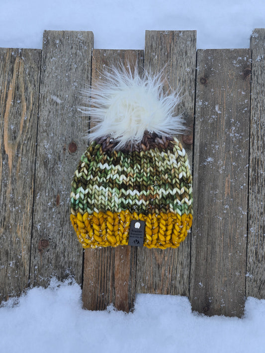 Camo & Mustard Toddler Hat (Merino Wool)