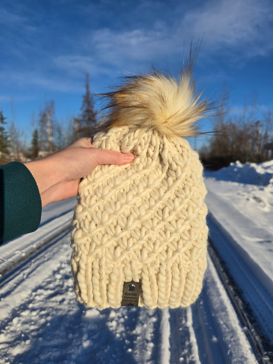 Cream Merino Wool Crush Hat