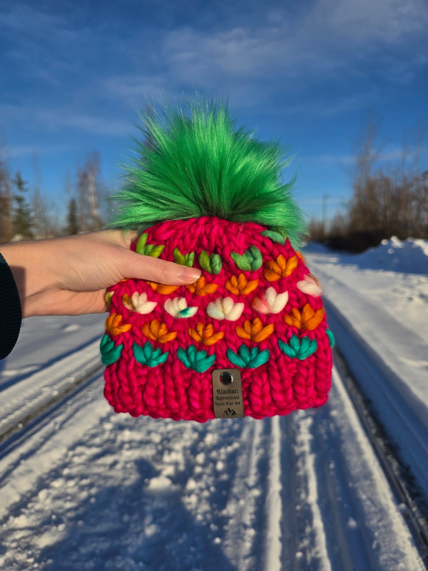 Colorful Baby Lotus Hat (Merino Wool)