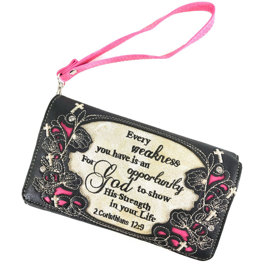 Bible Verse 2 Corinthians Western Women's Wallet: Pink