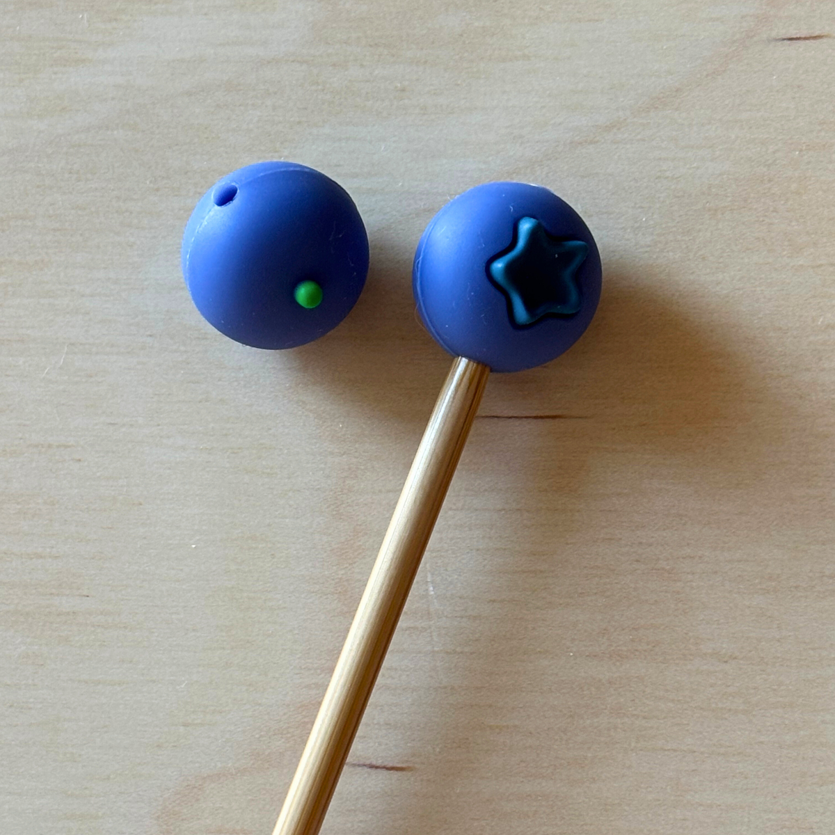 Knitting Needle Point Protectors - Blueberry Fruit Food