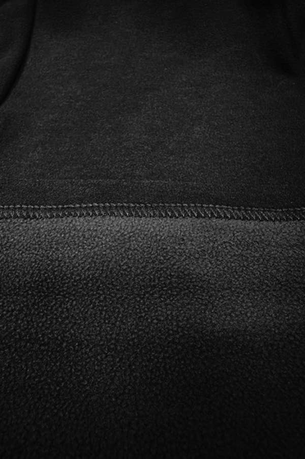 Solid color winter warm fleece lined HW thermal legging pant: Black