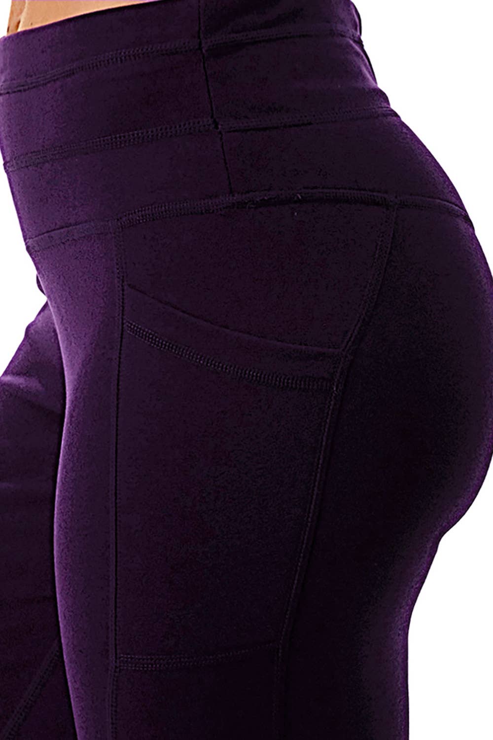 Thermal light fleece skinny yoga legging w/ cellphone pocket: Brown