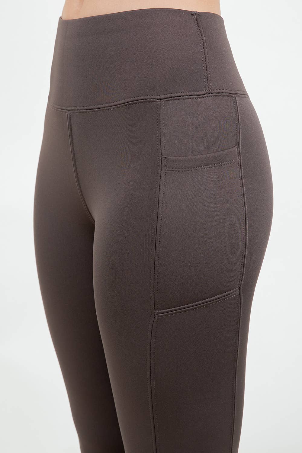 Fur lined winter flare leg waist control yoga pants: Black