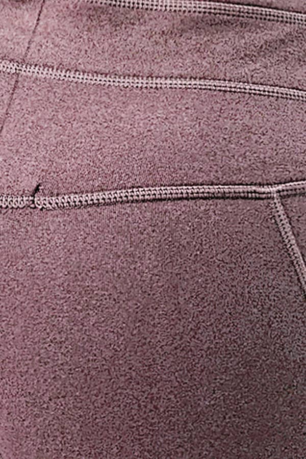 Thermal light fleece skinny yoga legging w/ cellphone pocket: Brown