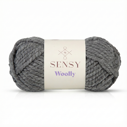 Sensy Woolly Yarn, 3.5 oz, 66 Yards, Gauge 6 Super Bulky: Gray / 1 Skein