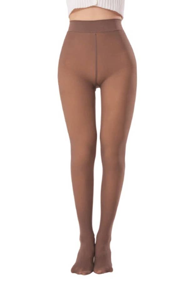 Winter warm fleece tights  hosiery with sculpting butt tight