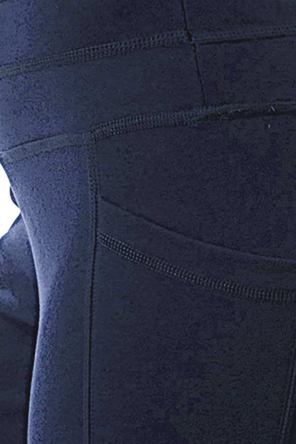 Thermal light fleece skinny yoga legging w/ cellphone pocket: Brown