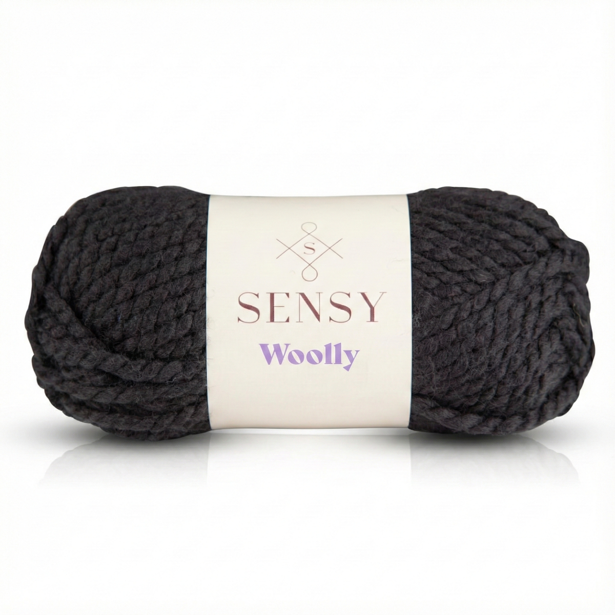 Sensy Woolly Yarn, 3.5 oz, 66 Yards, Gauge 6 Super Bulky: Black / 1 Skein