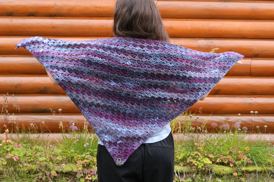 Crochet Triangle Shawl (Blue and Purple)