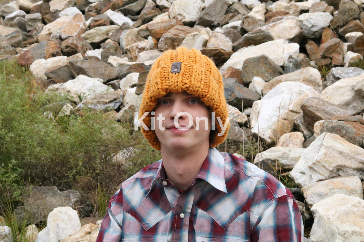 Alpine Ribbed Men's Hat Knitting Project Kit