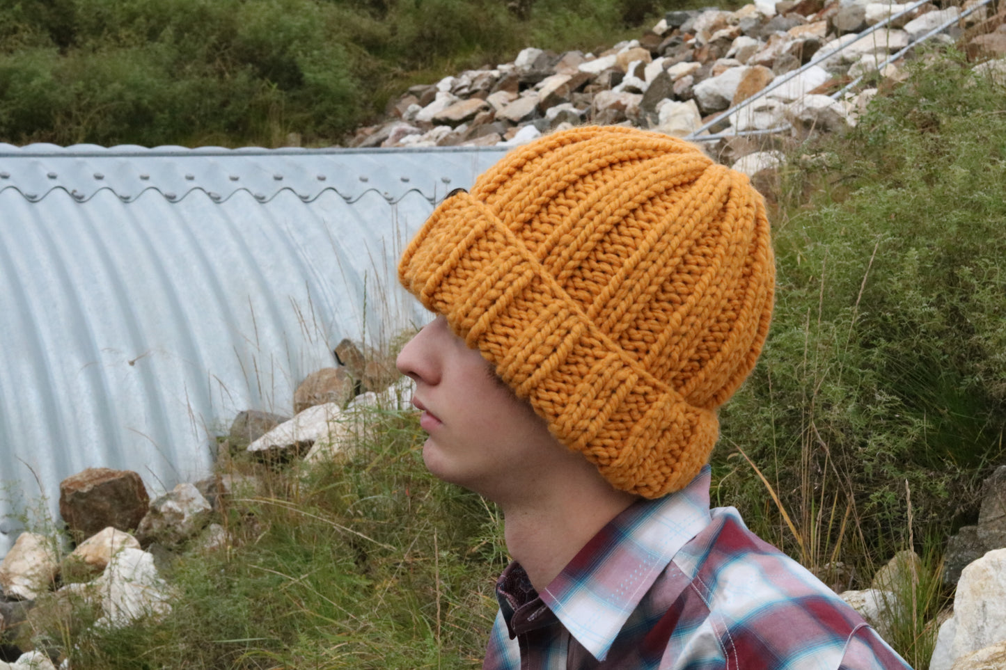 Men's Alpine Ribbed Chunky Knit Hat