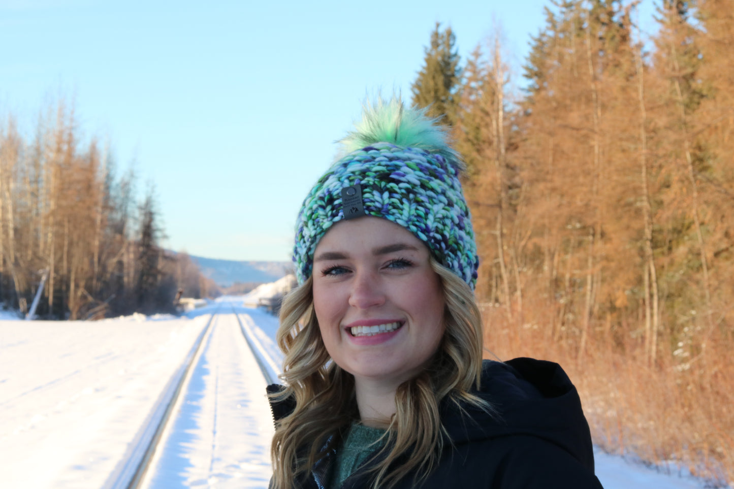 Purple and Green Hat (Merino Wool)