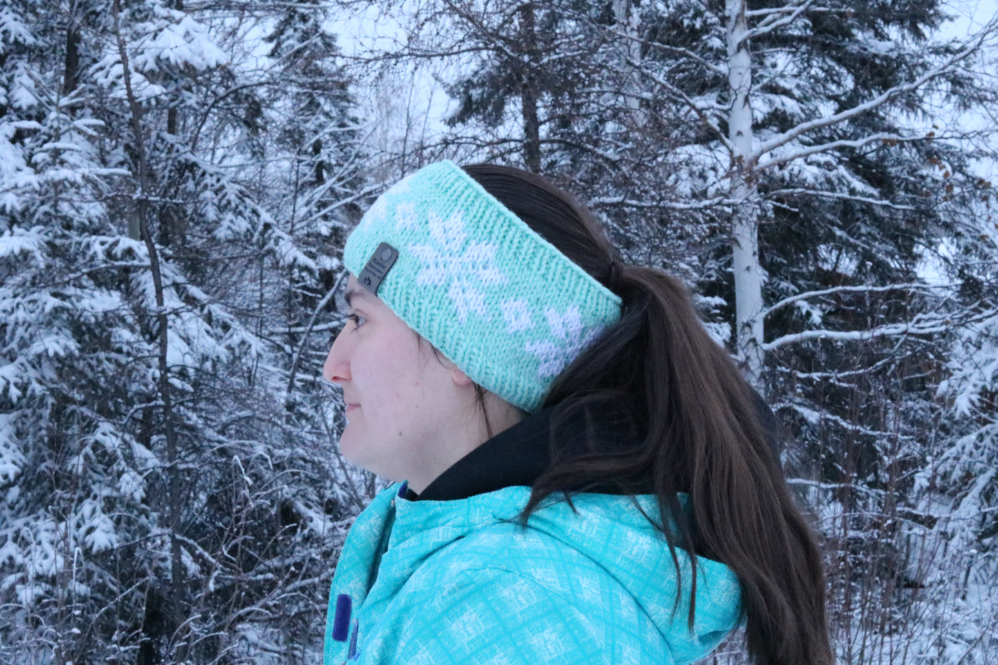 Alyeska Snowflake Headband (Light Blue & White)