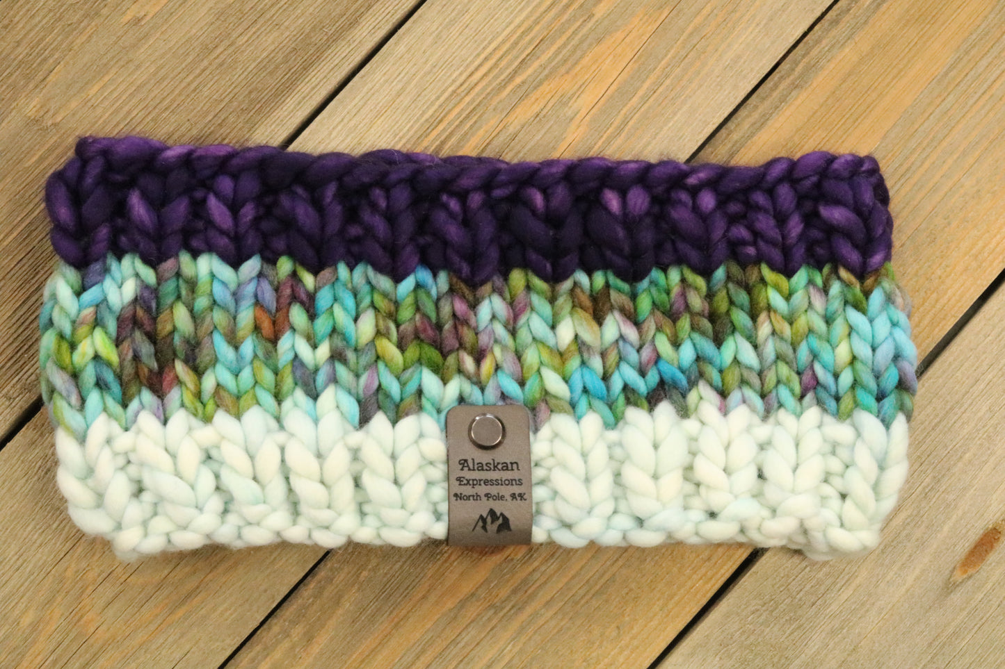 Purple, Blue, & Green Headband (Merino Wool)