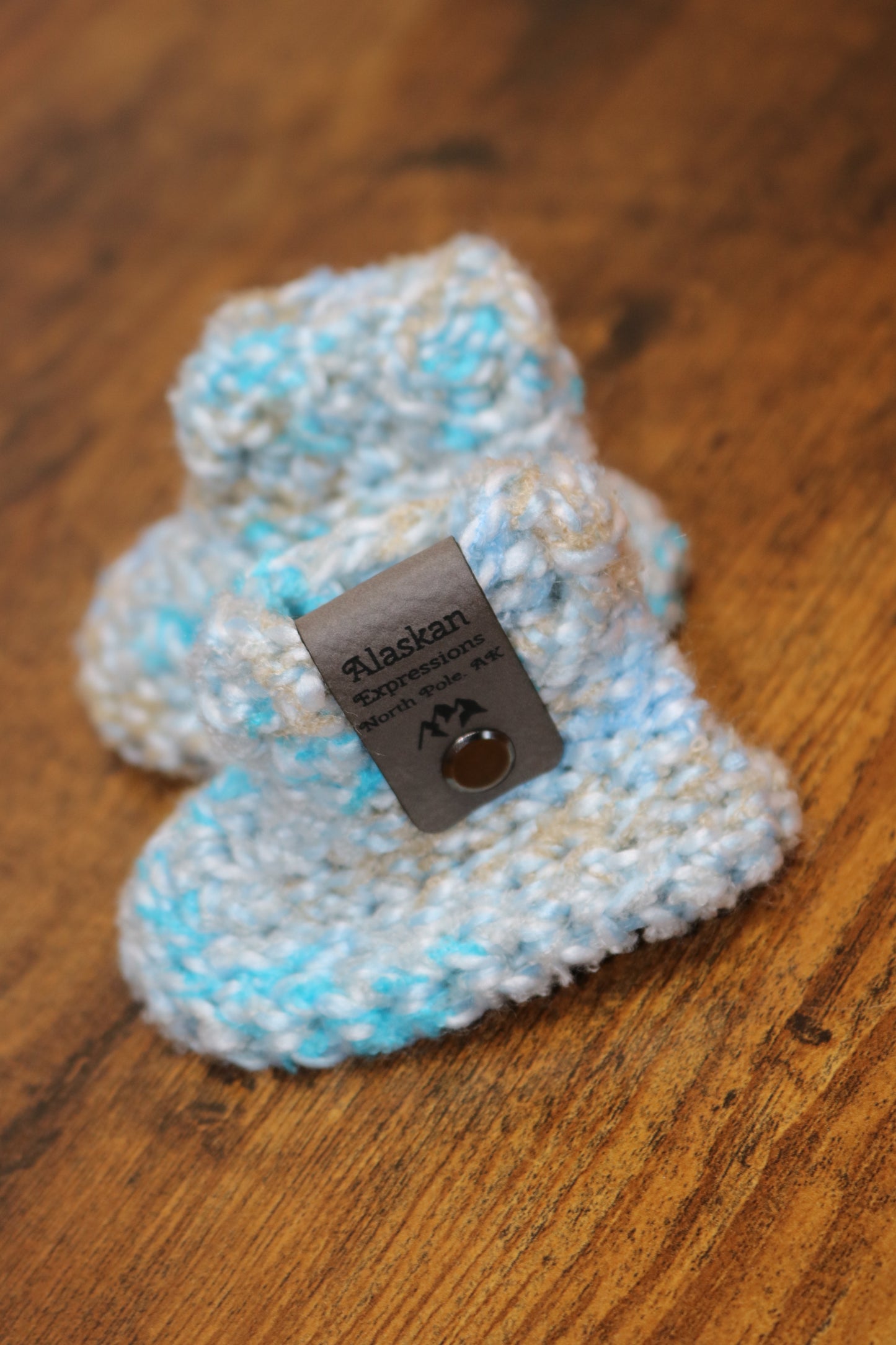 Blue Baby Boy Booties: 0-3 months