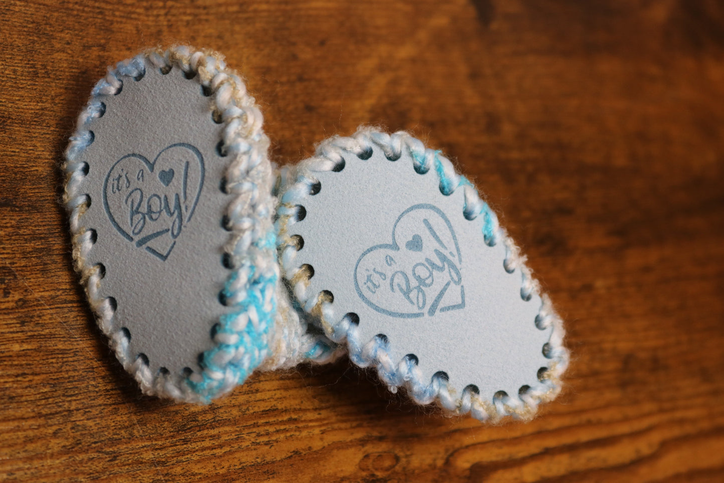 Blue Baby Boy Booties: 0-3 months