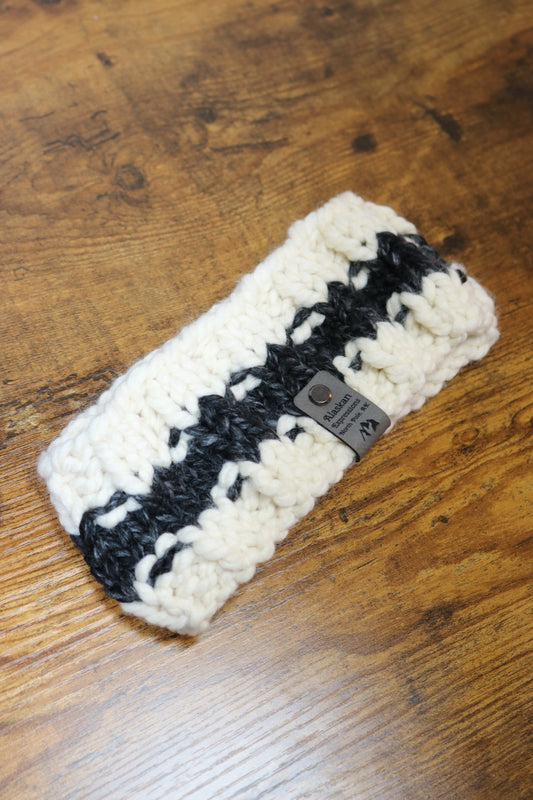 Cream & Gray Knit Headband