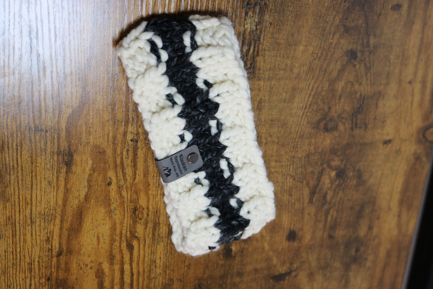Cream & Gray Knit Headband