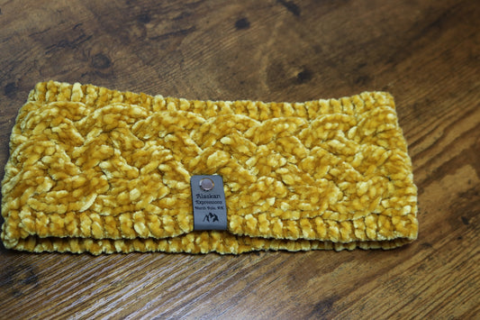Gold Velvet Celtic Braid Headband