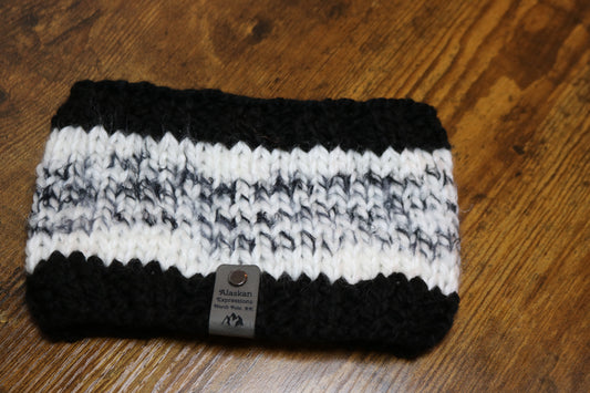 Black and White Knit Headband