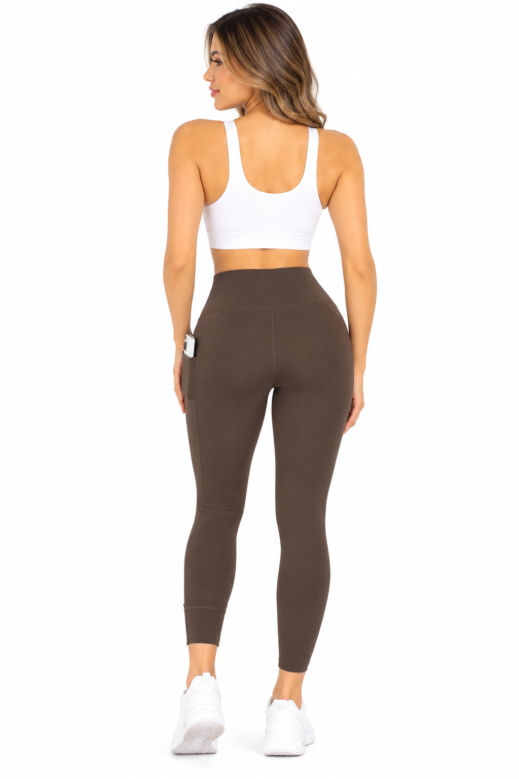 Fleece lined skinny yoga leggings with side pockets : Navy